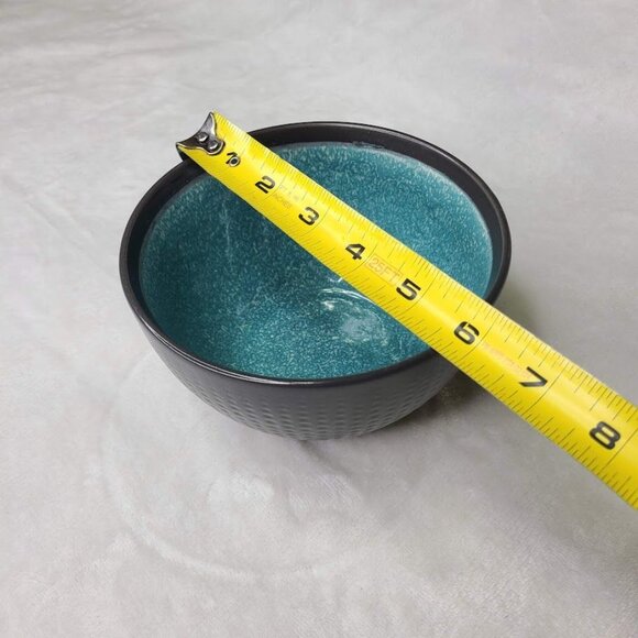 Mikasa Maddox Stoneware Cereal Soup Bowl Black Teal Replacement Dinnerware - Picture 7 of 7